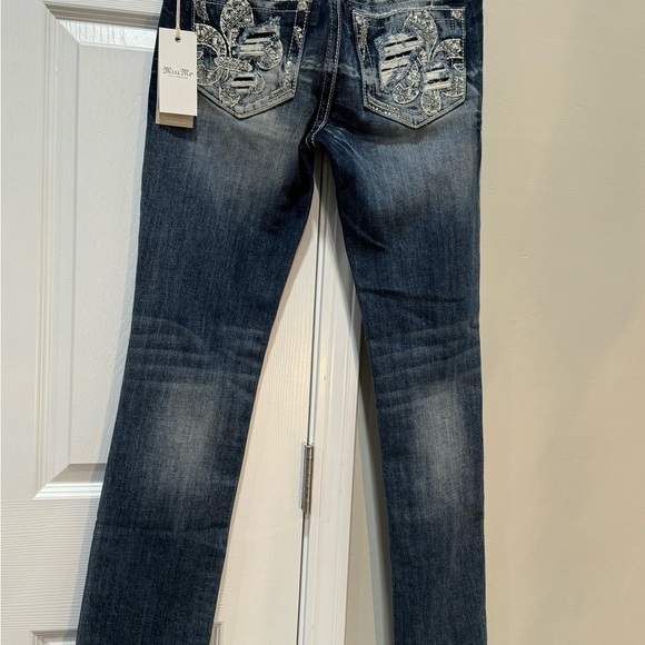 Miss Me Womens Jeans Mid Rise Easy Straight Size 26 Distressed - Picture 2 of 10